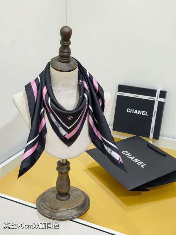 Chanel silk Scarf 90X90cm E162 (5)
