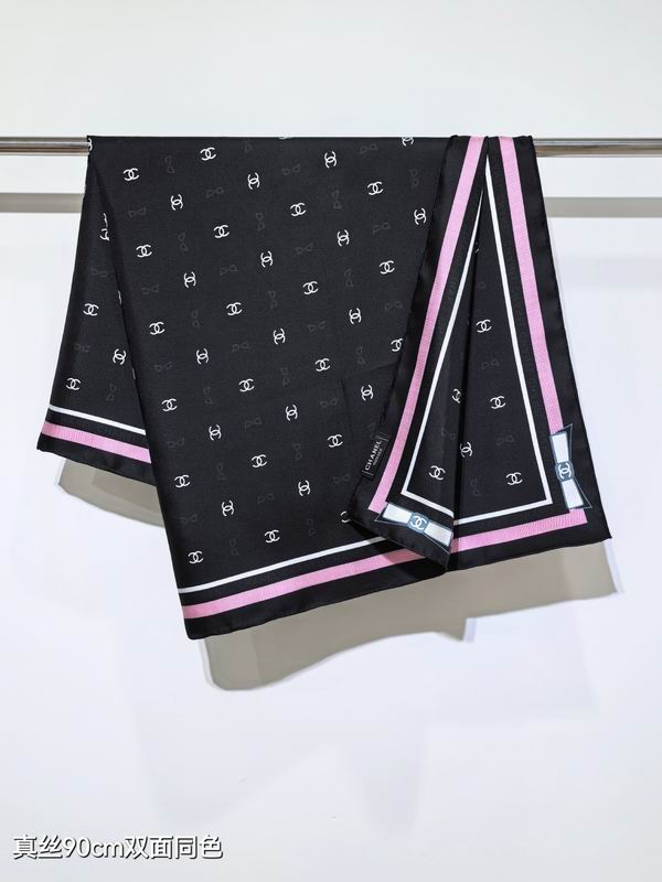 Chanel silk Scarf 90X90cm E162 (6)