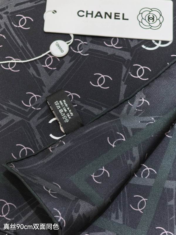 Chanel silk Scarf 90X90cm E190 (5)