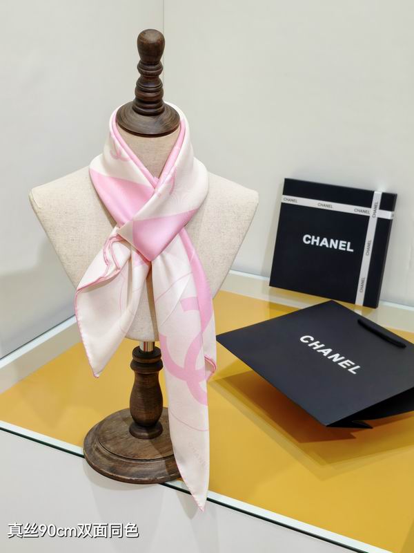 Chanel silk Scarf 90X90cm E191 (11)