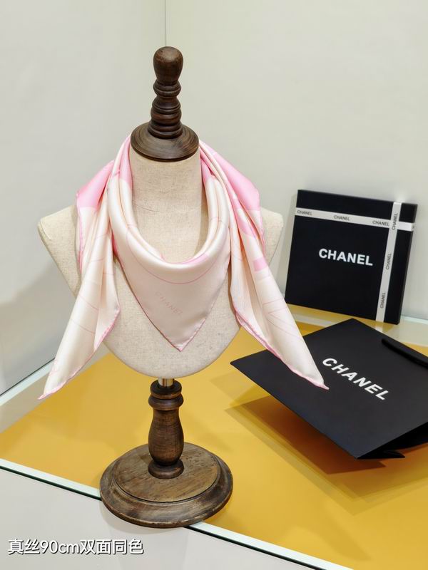 Chanel silk Scarf 90X90cm E191 (12)