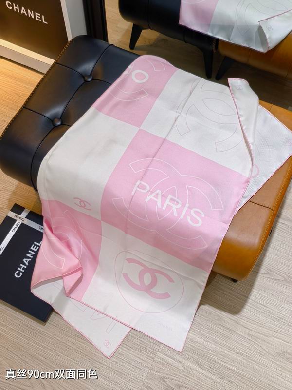 Chanel silk Scarf 90X90cm E191 (16)