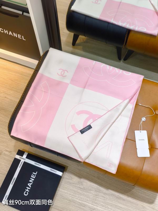 Chanel silk Scarf 90X90cm E191 (17)