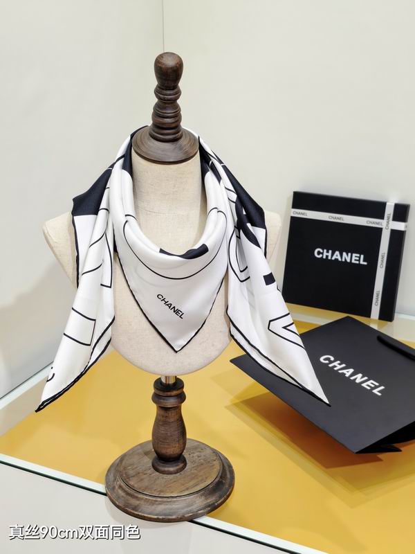 Chanel silk Scarf 90X90cm E191 (3)