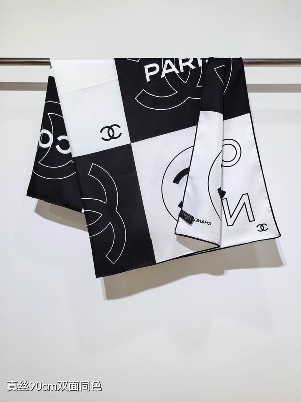 Chanel silk Scarf 90X90cm E191 (4)