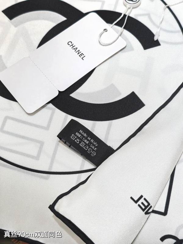 Chanel silk Scarf 90X90cm E191 (5)