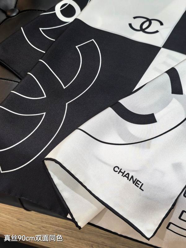 Chanel silk Scarf 90X90cm E191 (6)