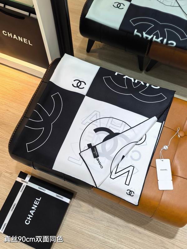 Chanel silk Scarf 90X90cm E191 (8)