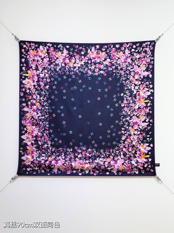 Chanel silk scarf 90X90cm E05 (19)