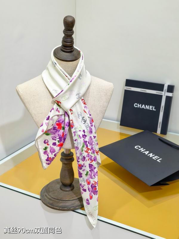 Chanel silk scarf 90X90cm E05 (22)
