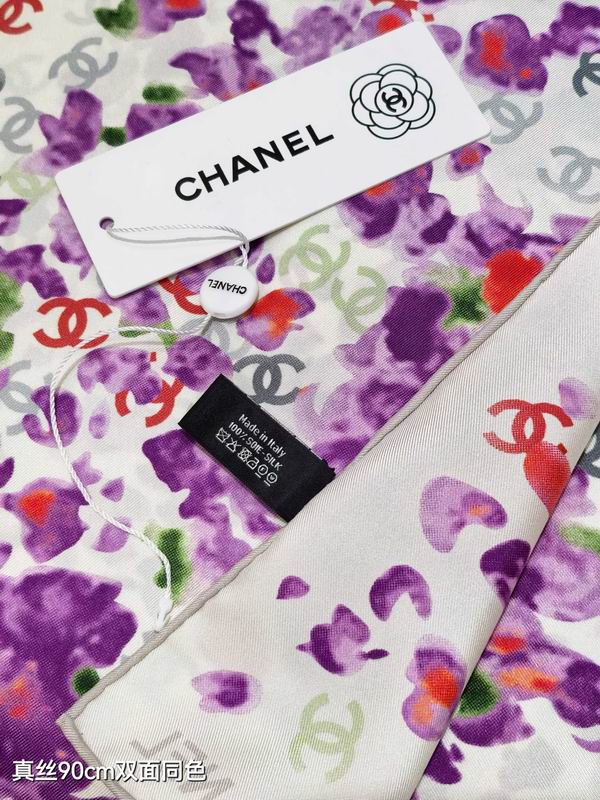 Chanel silk scarf 90X90cm E05 (25)