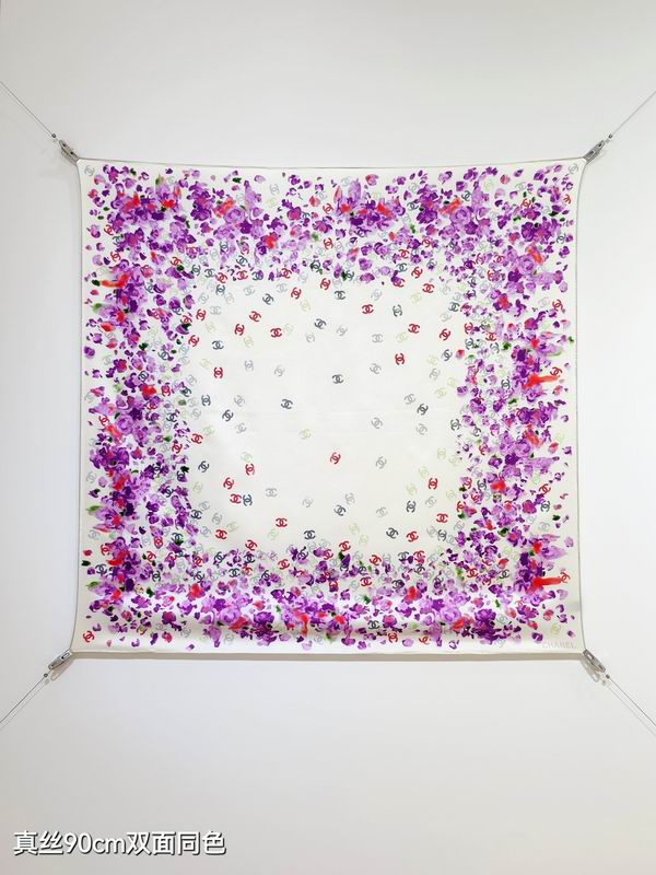 Chanel silk scarf 90X90cm E05 (29)