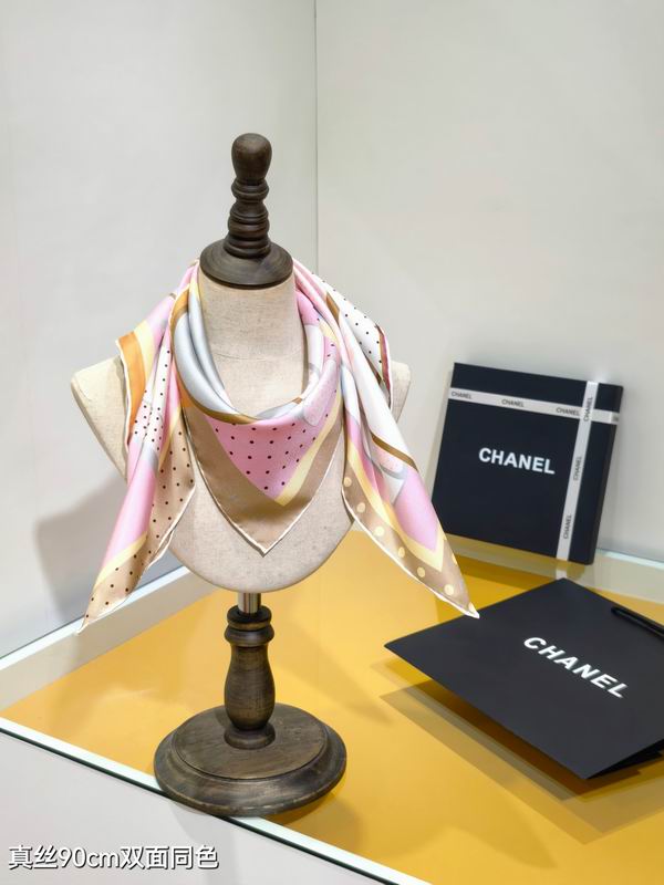 Chanel silk scarf 90X90cm E19 (3)