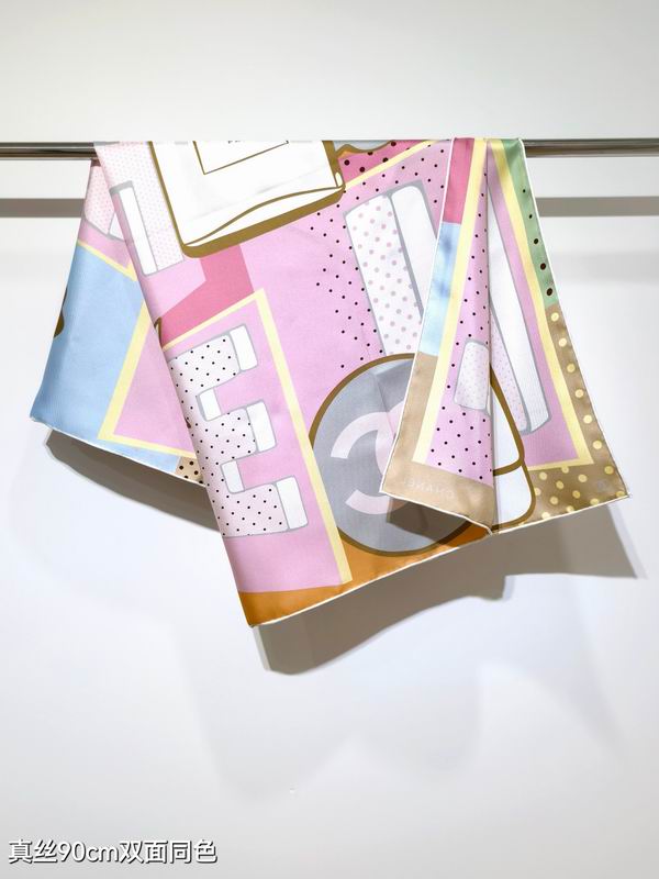 Chanel silk scarf 90X90cm E19 (4)