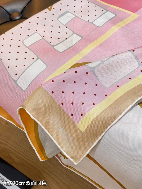 Chanel silk scarf 90X90cm E19 (6)