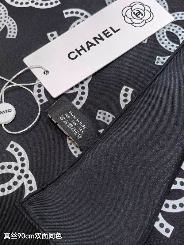 Chanel silk scarf 90X90cm E22 (4)