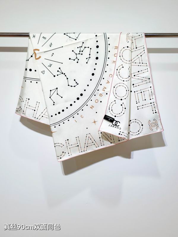 Chanel silk scarf 90X90cm E24 (13)