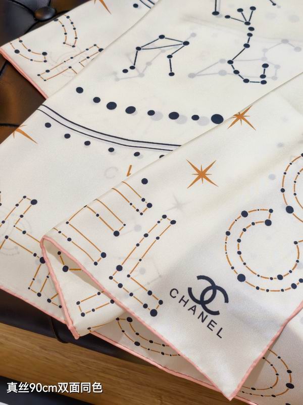 Chanel silk scarf 90X90cm E24 (15)