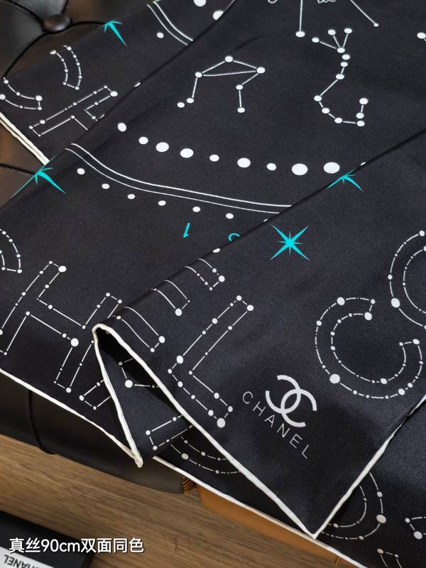 Chanel silk scarf 90X90cm E24 (6)