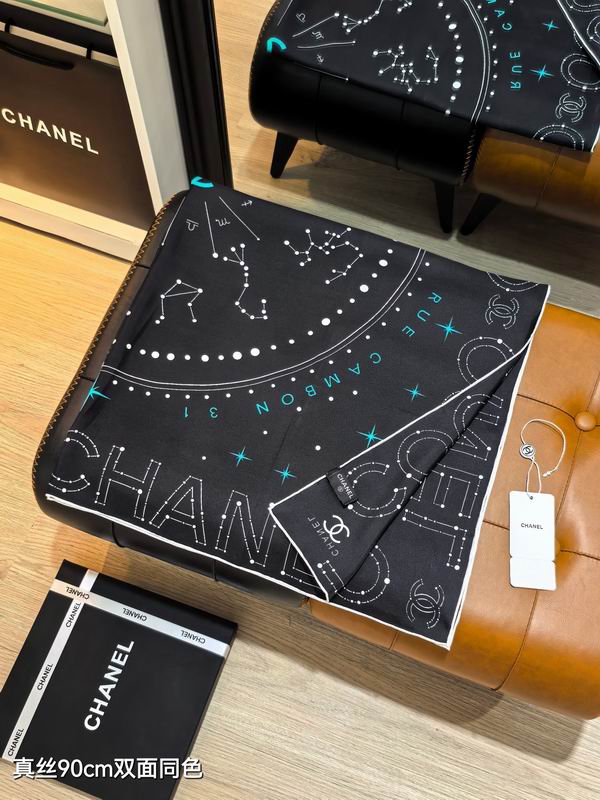 Chanel silk scarf 90X90cm E24 (8)