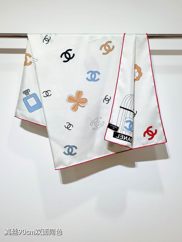 Chanel silk scarf 90X90cm E26 (3)