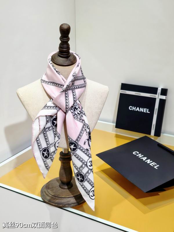 Chanel silk scarf 90X90cm E51 (11)