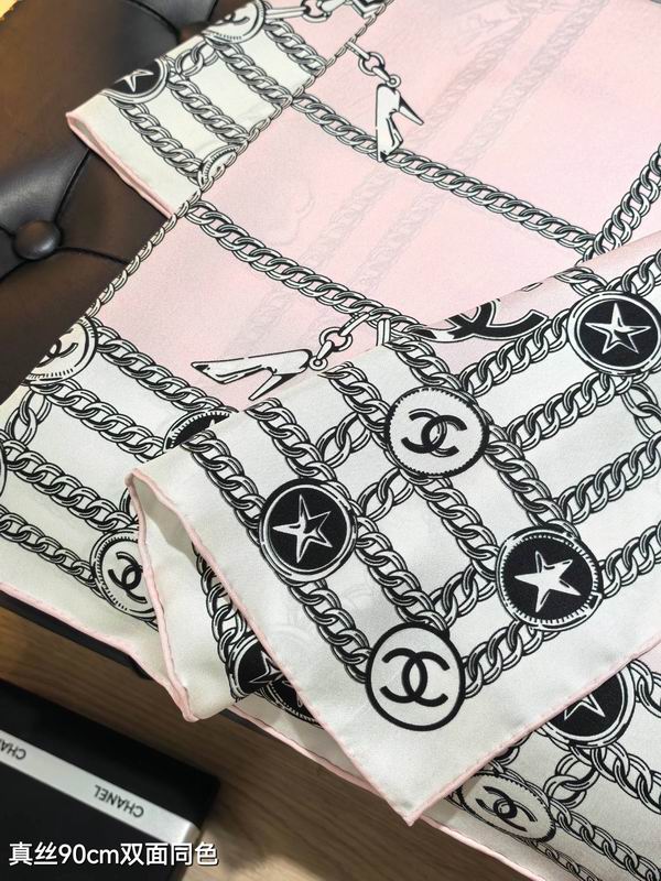 Chanel silk scarf 90X90cm E51 (15)