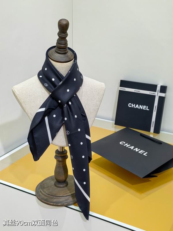 Chanel silk scarf 90X90cm E52 (3)