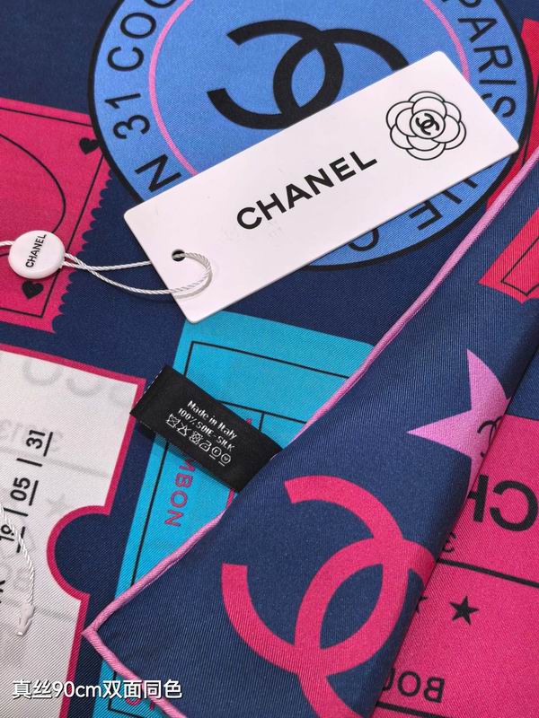 Chanel silk scarf 90X90cm E54 (5)