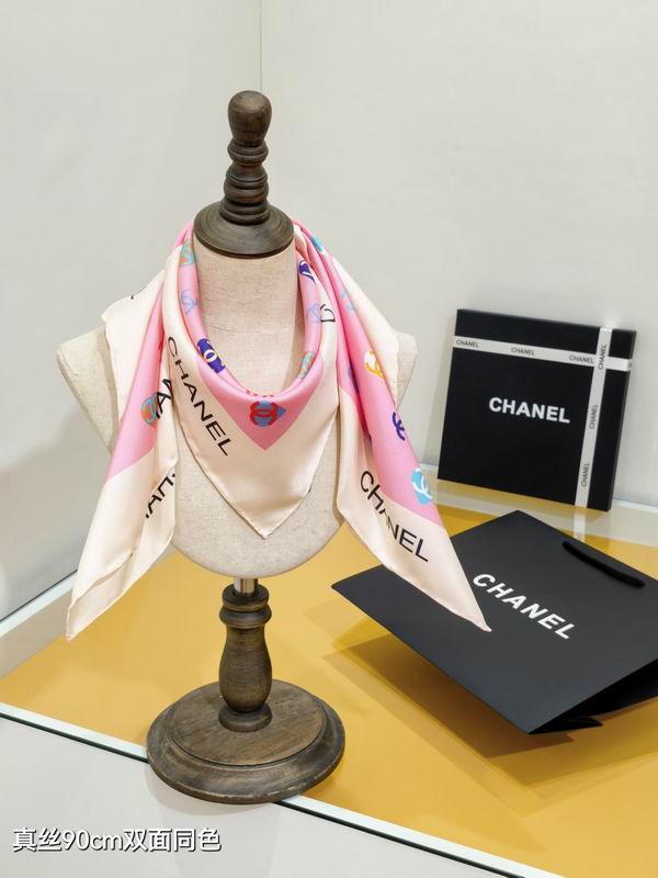Chanel silk scarf 90X90cm E72 (14)