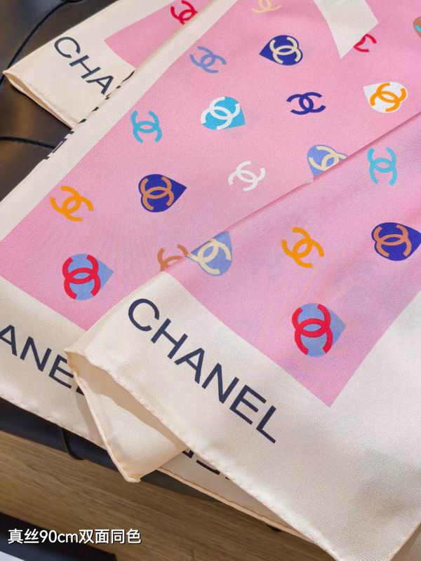 Chanel silk scarf 90X90cm E72 (18)