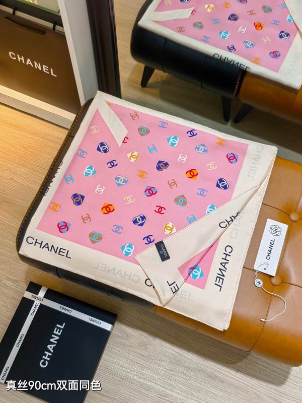 Chanel silk scarf 90X90cm E72 (20)