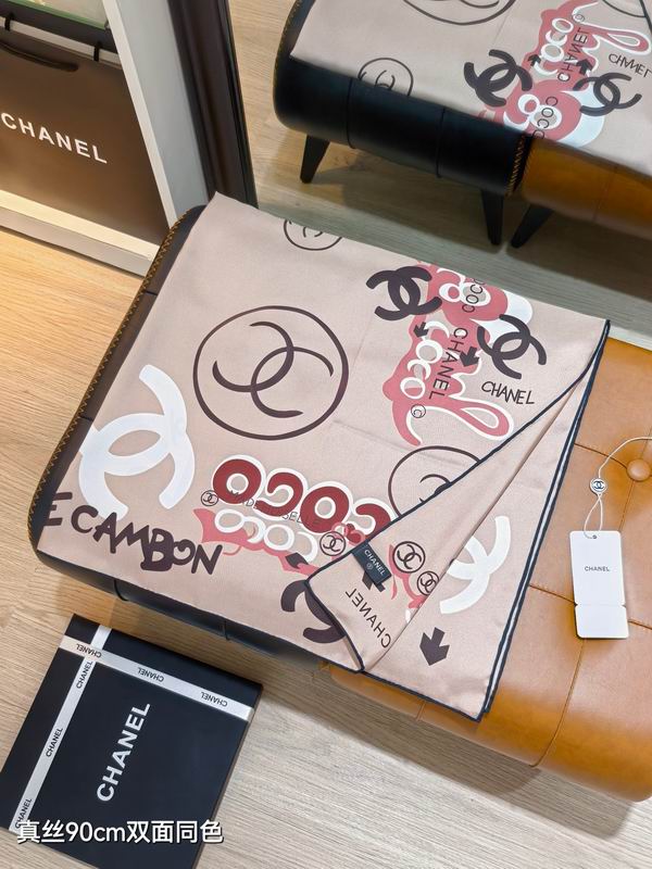 Chanel silk scarf 90X90cm E73 (8)