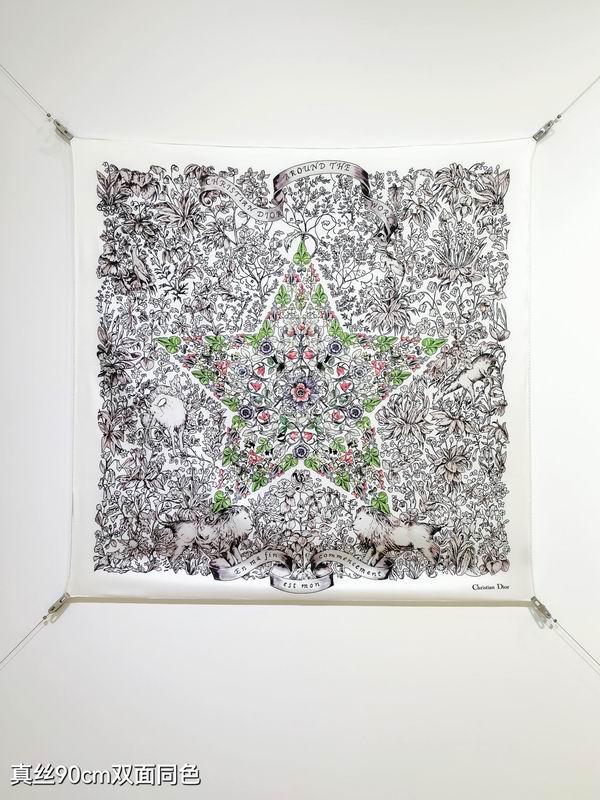 Dior silk Scarf 90X90cm E114 (8)