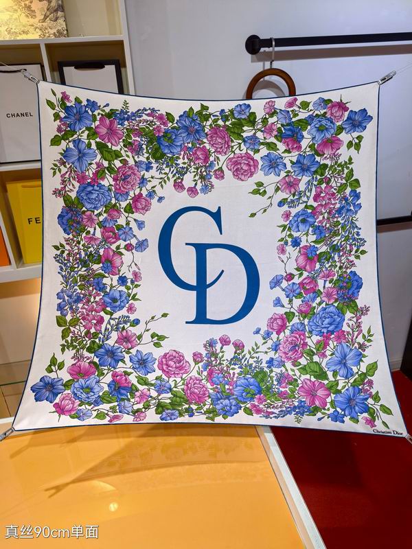 Dior silk Scarf 90X90cm E156 (8)
