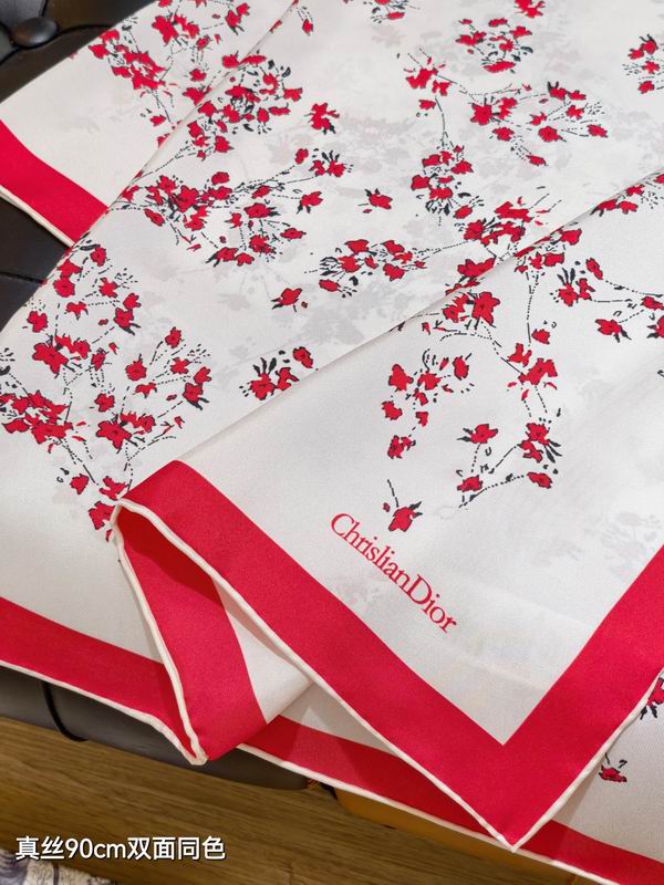 Dior silk scarf 90X90cm E04 (6)
