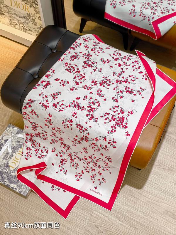 Dior silk scarf 90X90cm E04 (7)