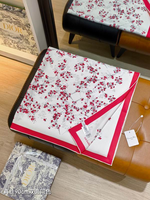 Dior silk scarf 90X90cm E04 (8)