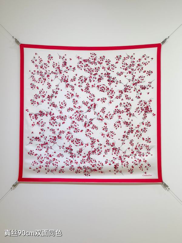 Dior silk scarf 90X90cm E04 (9)