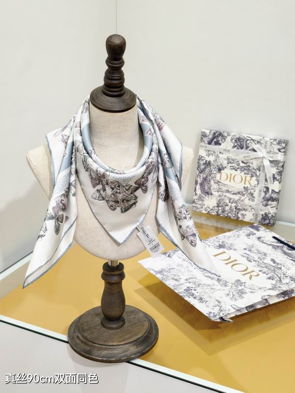Dior silk scarf 90X90cm E31 (2)