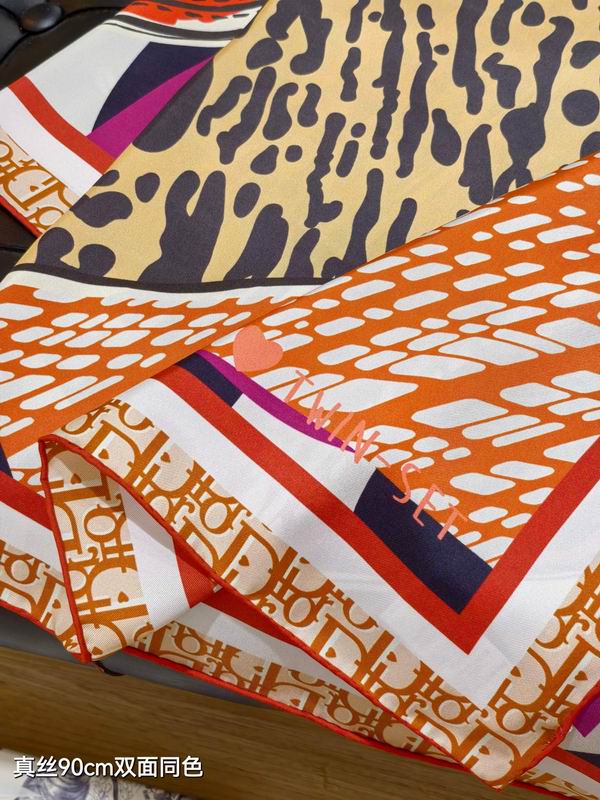 Dior silk scarf 90X90cm E47 (4)