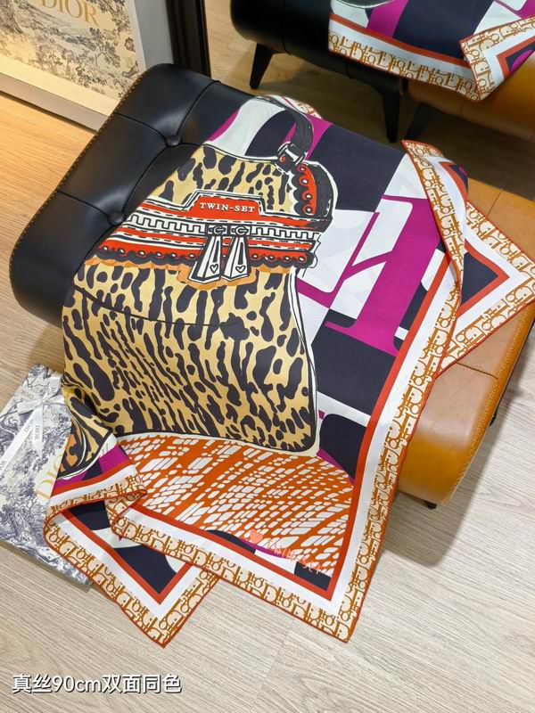 Dior silk scarf 90X90cm E47 (5)