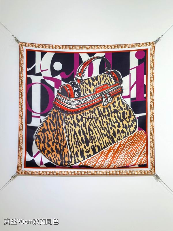 Dior silk scarf 90X90cm E47 (7)