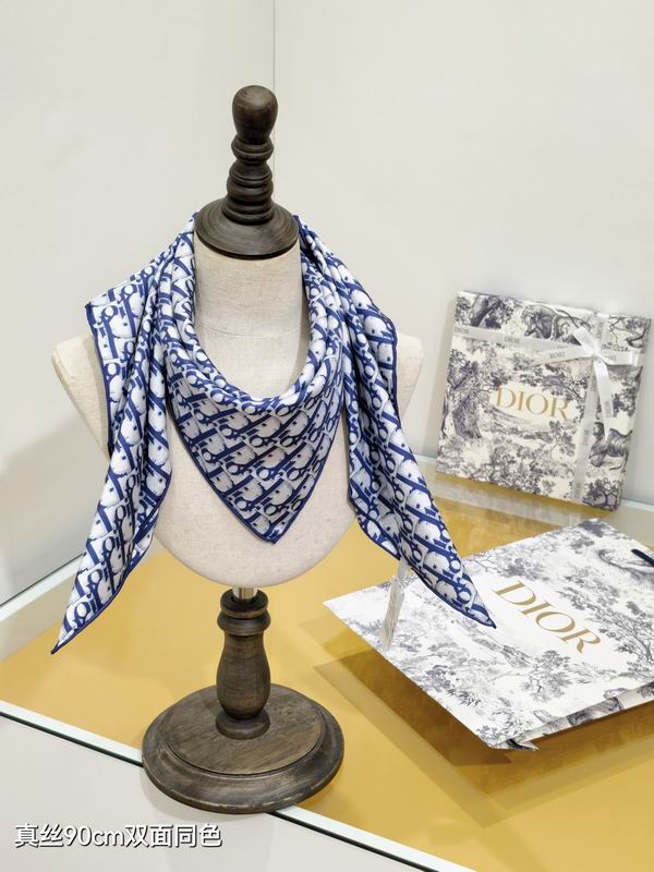 Dior silk scarf 90X90cm E48 (2)