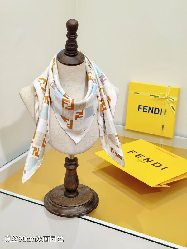 Fendi silk scarf 90X90cm E72 (2)