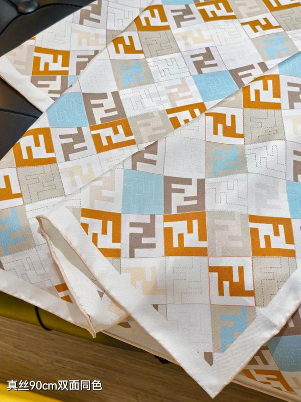 Fendi silk scarf 90X90cm E72 (5)