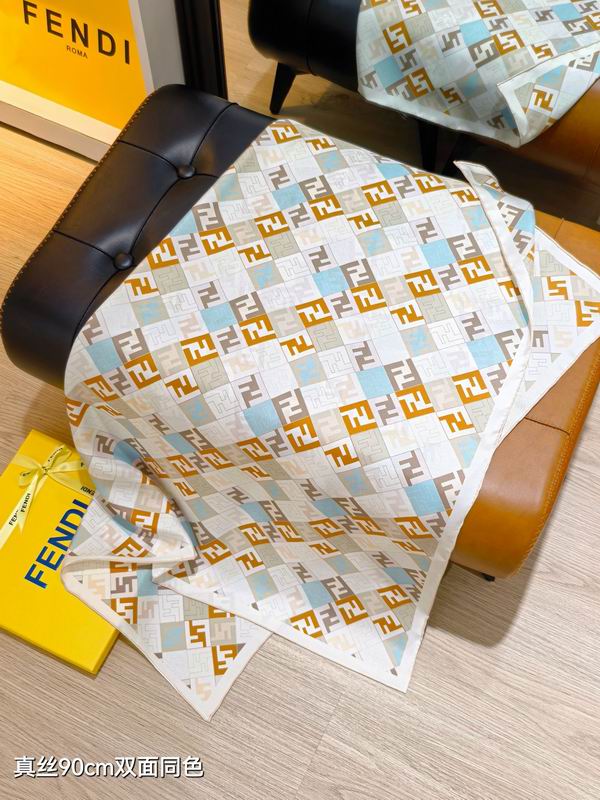 Fendi silk scarf 90X90cm E72 (6)