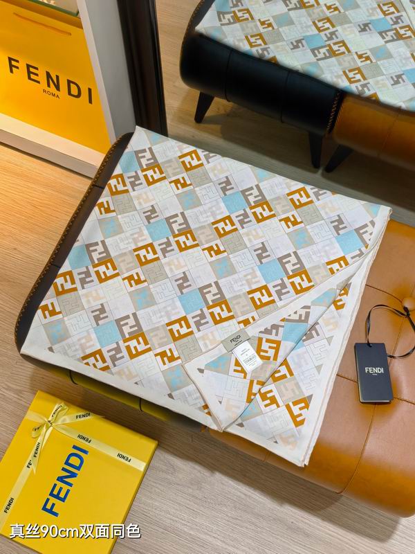 Fendi silk scarf 90X90cm E72 (7)