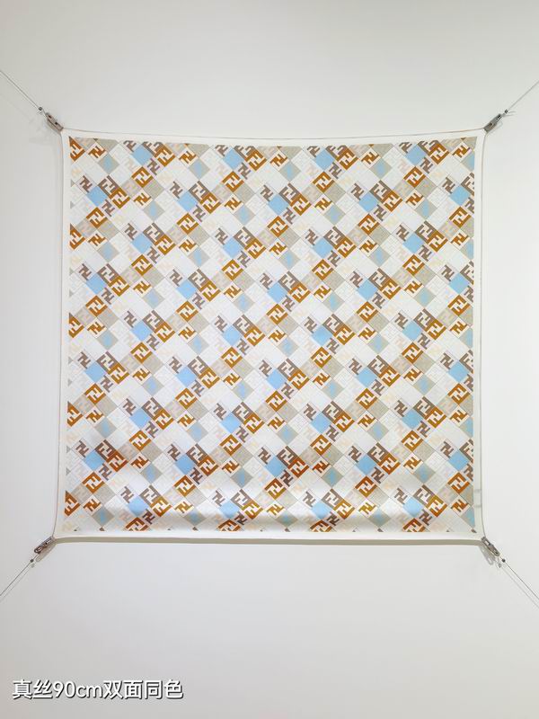 Fendi silk scarf 90X90cm E72 (8)