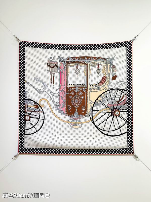 Hermes silk Scarf 90X90cm E07 (9)